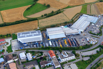 Kömpf Construction Center GmbH in Calw in the state Baden-Wuerttemberg, Germany viewn from the air