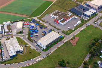 KÖMPF Recycling Center & Container Service in Calw in the state Baden-Wuerttemberg, Germany from the plane