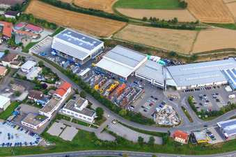Kömpf Construction Center GmbH in Calw in the state Baden-Wuerttemberg, Germany from the drone perspective