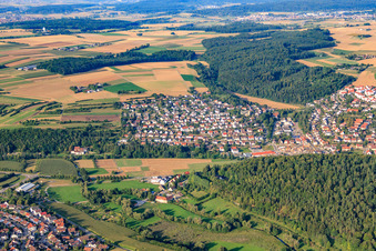 View of the town from the southwest in the district Döffingen in Grafenau in the state Baden-Wuerttemberg, Germany
