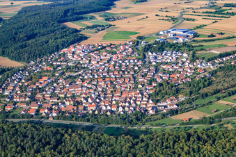 Aerial view of View of the town from the southwest in the district Döffingen in Grafenau in the state Baden-Wuerttemberg, Germany
