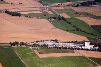 Aerial photograpy of Mühlackerstraße, Kömpf company in the district Darmsheim in Sindelfingen in the state Baden-Wuerttemberg, Germany