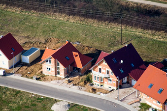 Aerial photograpy of New development area NE, An der Anhaide in the district Schaidt in Wörth am Rhein in the state Rhineland-Palatinate, Germany