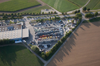 Mühlackerstraße, Kömpf company in the district Darmsheim in Sindelfingen in the state Baden-Wuerttemberg, Germany from the plane