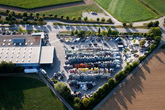 Bird's eye view of Mühlackerstraße, Kömpf company in the district Darmsheim in Sindelfingen in the state Baden-Wuerttemberg, Germany