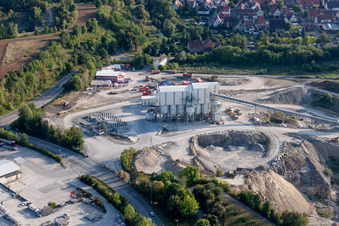 Quarry for the mining and handling of gravel and split in Sindelfingen in the state Baden-Wurttemberg, Germany