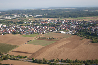 Aerial view of District Dagersheim in Böblingen in the state Baden-Wuerttemberg, Germany