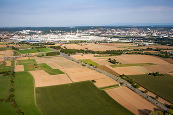 Mercedes Benz factory from the west in Sindelfingen in the state Baden-Wuerttemberg, Germany