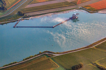Rheinzaberner quarry lake in Neupotz in the state Rhineland-Palatinate, Germany