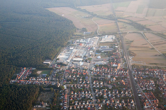 Bird's eye view of District Friedrichstal in Stutensee in the state Baden-Wuerttemberg, Germany