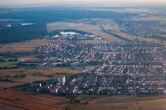 District Spöck in Stutensee in the state Baden-Wuerttemberg, Germany out of the air
