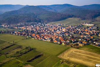 From the southeast in Oberotterbach in the state Rhineland-Palatinate, Germany