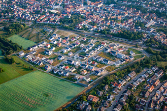 Bird's eye view of District Jöhlingen in Walzbachtal in the state Baden-Wuerttemberg, Germany