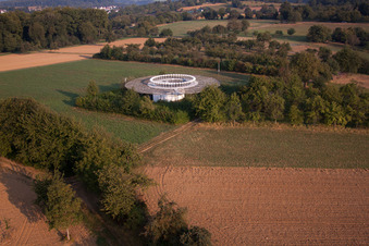 Oblique view of Radio beacon KRH VOR Karlsruhe in the district Wöschbach in Pfinztal in the state Baden-Wuerttemberg, Germany