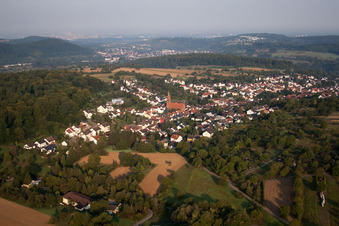 From the east in the district Wöschbach in Pfinztal in the state Baden-Wuerttemberg, Germany