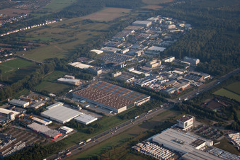Aerial photograpy of At Storrenacker in the district Hagsfeld in Karlsruhe in the state Baden-Wuerttemberg, Germany