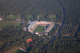 Aerial photograpy of Wildparkstadion in the district Innenstadt-Ost in Karlsruhe in the state Baden-Wuerttemberg, Germany