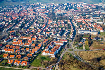 City view from the southeast in Bad Bergzabern in the state Rhineland-Palatinate, Germany