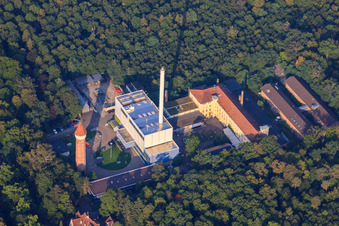 Aerial view of State Majolica Ceramics Manufactory in the district Innenstadt-West in Karlsruhe in the state Baden-Wuerttemberg, Germany