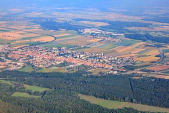 City overview from the southeast in Kandel in the state Rhineland-Palatinate, Germany