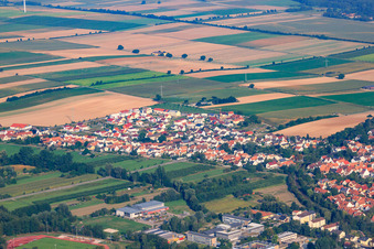 Aerial photograpy of New development area Höhenweg in Kandel in the state Rhineland-Palatinate, Germany