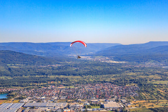 View of the Murg Valley in Muggensturm in the state Baden-Wuerttemberg, Germany