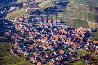 Aerial view of From the north in the district Gleishorbach in Gleiszellen-Gleishorbach in the state Rhineland-Palatinate, Germany