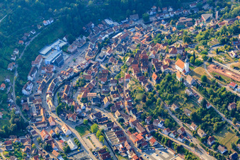 Old town around Karlstr in Altensteig in the state Baden-Wuerttemberg, Germany