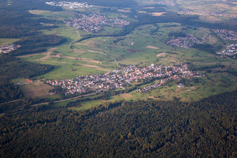 District Langenalb in Straubenhardt in the state Baden-Wuerttemberg, Germany from the plane