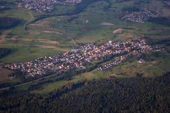 Bird's eye view of District Langenalb in Straubenhardt in the state Baden-Wuerttemberg, Germany