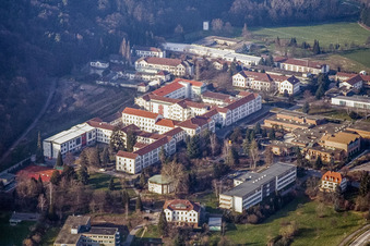 Bird's eye view of Landeck State Psychiatric Hospital in Klingenmünster in the state Rhineland-Palatinate, Germany