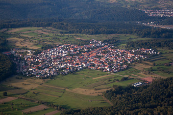 Drone image of District Spessart in Ettlingen in the state Baden-Wuerttemberg, Germany