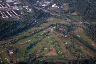 District Beiertheim-Bulach in Karlsruhe in the state Baden-Wuerttemberg, Germany from above