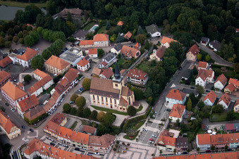Oblique view of Lauterbourg in the state Bas-Rhin, France