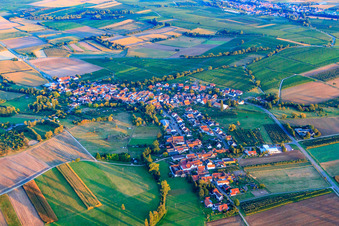Oblique view of Village view from the northwest in Oberhausen in the state Rhineland-Palatinate, Germany