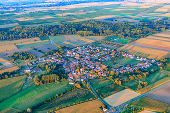 Aerial photograpy of Village view from the west in Barbelroth in the state Rhineland-Palatinate, Germany
