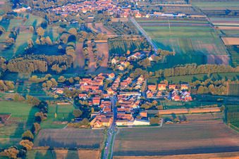 Aerial photograpy of Village view from the west in Hergersweiler in the state Rhineland-Palatinate, Germany