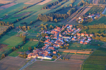 Village view from the west in Hergersweiler in the state Rhineland-Palatinate, Germany from above