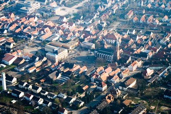 Church building in of  church at the market in Old Town- center of downtown in Kandel in the state Rhineland-Palatinate