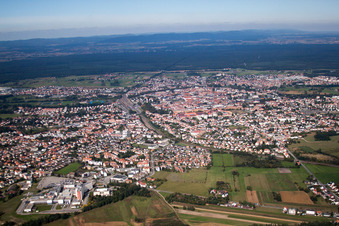 Bird's eye view of Haguenau in the state Bas-Rhin, France