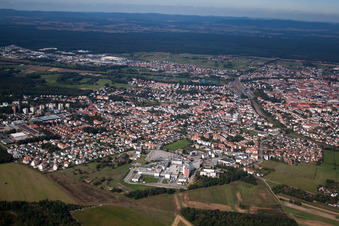 Haguenau in the state Bas-Rhin, France viewn from the air