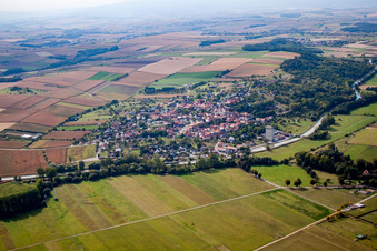 Mommenheim in the state Bas-Rhin, France from the drone perspective