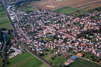 Aerial view of Schwindratzheim in the state Bas-Rhin, France
