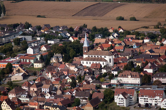 Aerial photograpy of Hochfelden in the state Bas-Rhin, France