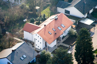 Drone recording of Zeppelinstr in Kandel in the state Rhineland-Palatinate, Germany