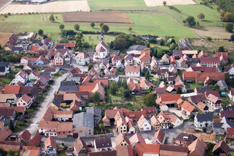 Lupstein in the state Bas-Rhin, France seen from above