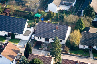 Zeppelinstr in Kandel in the state Rhineland-Palatinate, Germany seen from a drone