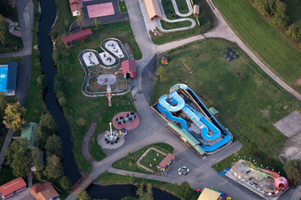 Gunstett in the state Bas-Rhin, France from the drone perspective