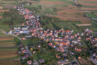 Aerial photograpy of Gunstett in the state Bas-Rhin, France