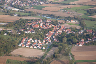 Merkwiller-Pechelbronn in the state Bas-Rhin, France from a drone